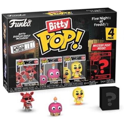 Funko Bitty Pop! Five Nights At Freddy's (FNAF) Foxy Foxy, Cupcake, Chica en een mysterie minifiguur in verrassing 2,2 cm Freddy Fazbear Funko Bitty Pop! Five Nights At Freddy's (FNAF) Foxy Foxy, Cupcake, Chica en een mysterie minifiguur in verrassing 2,2 cm Freddy Fazbear