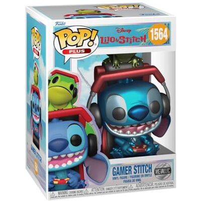 Funko Pop Plus: Lilo and Stitch Gamer Stitch Metallic Verzamelbaar Vinyl Figuur Cadeau Idea Officiële Merchandise Speelgoed voor kinderen en volwassenen Cartoon/Animation Fans Funko Pop Plus: Lilo and Stitch Gamer Stitch Metallic Verzamelbaar Vinyl Figuur Cadeau Idea Officiële Merchandise Speelgoed voor kinderen en volwassenen Cartoon/Animation Fans