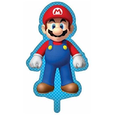Nintendo Super Mario reuzenheliumballon van aluminium, super gevormd, 86 cm x 52 cm Nintendo Super Mario reuzenheliumballon van aluminium, super gevormd, 86 cm x 52 cm