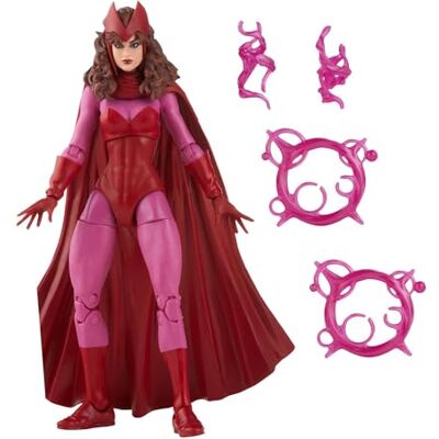 Marvel Hasbro Legends Series, Scarlet Witch figuur 15 cm met retro verpakking en 4 accessoires Marvel Hasbro Legends Series, Scarlet Witch figuur 15 cm met retro verpakking en 4 accessoires