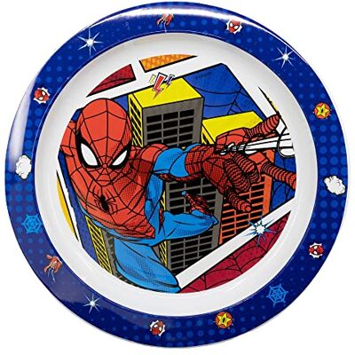 Stor Marvel Spiderman platte borden voor kinderen, van BPA-vrij kunststof, wasbaar en herbruikbaar Stor Marvel Spiderman platte borden voor kinderen, van BPA-vrij kunststof, wasbaar en herbruikbaar