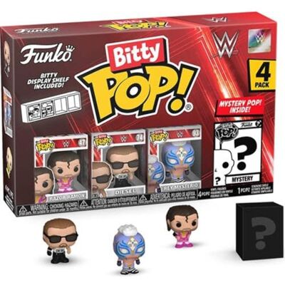 Funko Bitty Pop! WWE – 4 stuks – Razor Ramon, Bitty Pop! Diesel, Bitty Pop! Rey Mysterio, And A Mystery Bitty Pop! Figuur – Razor Ramon, Diesel, Rey Mysterio – 2,2 cm verzamelbaar Funko Bitty Pop! WWE – 4 stuks – Razor Ramon, Bitty Pop! Diesel, Bitty Pop! Rey Mysterio, And A Mystery Bitty Pop! Figuur – Razor Ramon, Diesel, Rey Mysterio – 2,2 cm verzamelbaar