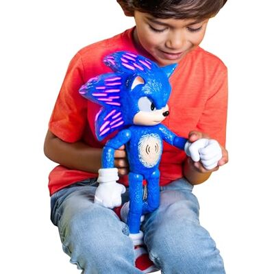 Sonic The Hedgehog Sonic 3 The Hedgehog Le Film – officiële licentie Sega – sprekende Sonic beweegbare figuur – 34 cm – meer dan 30 iconische zinnen en geluiden – lichtgevende ogen en spikes – speelgoed voor kinderen – collectie – 3 jaar + Sonic The Hedgehog Sonic 3 The Hedgehog Le Film – officiële licentie Sega – sprekende Sonic beweegbare figuur – 34 cm – meer dan 30 iconische zinnen en geluiden – lichtgevende ogen en spikes – speelgoed voor kinderen – collectie – 3 jaar +