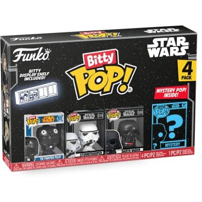 Funko Bitty Pop! Star Wars Darth Vader 4PK Darth Vader™, TIE Fighter Pilot™, Stormtrooper™ en een mysterie minifiguur in verrassing 2.2 verzamelbaar Stapelbaar rek inbegrepen Funko Bitty Pop! Star Wars Darth Vader 4PK Darth Vader™, TIE Fighter Pilot™, Stormtrooper™ en een mysterie minifiguur in verrassing 2.2 verzamelbaar Stapelbaar rek inbegrepen