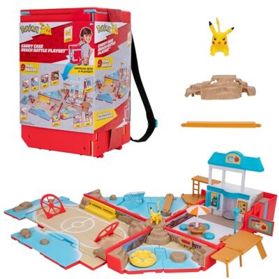 BANDAI Pokémon Rugzak van de strandtrainer Pokémon-speeluniversum met mini-spellen tas die verandert in een speelplaats op het strand Pikachu figuur inbegrepen Speelgoedset voor kinderen vanaf 4 jaar JW3424 BANDAI Pokémon Rugzak van de strandtrainer Pokémon-speeluniversum met mini-spellen tas die verandert in een speelplaats op het strand Pikachu figuur inbegrepen Speelgoedset voor kinderen vanaf 4 jaar JW3424