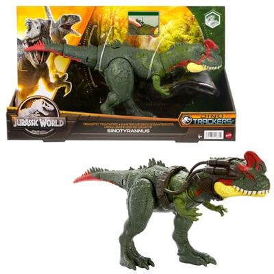 Mattel Jurassic World HLP25 Sinotyrannus beweegbaar figuur, grote dinosaurus met aanvalsbeweging en traceerapparaat, fysiek en digitaal spel, speelgoed voor kinderen, vanaf 3 jaar, HLP25 Mattel Jurassic World HLP25 Sinotyrannus beweegbaar figuur, grote dinosaurus met aanvalsbeweging en traceerapparaat, fysiek en digitaal spel, speelgoed voor kinderen, vanaf 3 jaar, HLP25