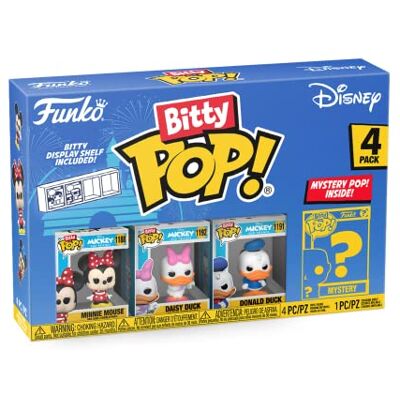 Funko Bitty Pop! Disney Minnie Mouse (rode jurk), Daisy Duck, Donald Duck en een mysterieus minifiguur als verrassing 2,2 cm verzamelbaar inclusief stapelbaar rek cadeau-idee Funko Bitty Pop! Disney Minnie Mouse (rode jurk), Daisy Duck, Donald Duck en een mysterieus minifiguur als verrassing 2,2 cm verzamelbaar inclusief stapelbaar rek cadeau-idee