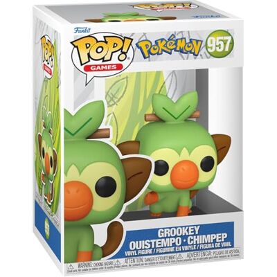 Funko Pop! Games: Pokémon Grookey Vinyl figuur om te verzamelen Geschenkidee Officieel product Speelgoed voor kinderen en volwassenen Videospelfans Modelfiguur voor verzamelaars Funko Pop! Games: Pokémon Grookey Vinyl figuur om te verzamelen Geschenkidee Officieel product Speelgoed voor kinderen en volwassenen Videospelfans Modelfiguur voor verzamelaars