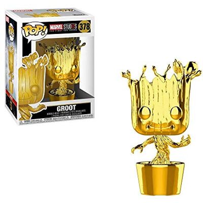Funko Pop! Bobble: Marvel Studios 10: Groot (Chrome) Marvel Comics Marvel Comics Vinyl verzamelfiguur Cadeau-idee Officiële merchandising Movies Fans Funko Pop! Bobble: Marvel Studios 10: Groot (Chrome) Marvel Comics Marvel Comics Vinyl verzamelfiguur Cadeau-idee Officiële merchandising Movies Fans