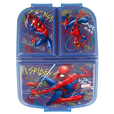 Stor Spiderman (Marvel) lunchbox met drie vakken voor kinderen Stor Spiderman (Marvel) lunchbox met drie vakken voor kinderen