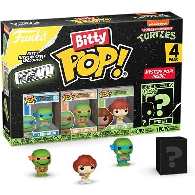 Funko Bitty Pop! Teenage Mutant Ninja Turtles – Leonardo, Michelangelo, April O'Neil en een mysterie minifiguur in verrassing – 2,2 cm – TMNT verzamelbaar – inclusief stapelbaar rek – tv-fans Funko Bitty Pop! Teenage Mutant Ninja Turtles – Leonardo, Michelangelo, April O'Neil en een mysterie minifiguur in verrassing – 2,2 cm – TMNT verzamelbaar – inclusief stapelbaar rek – tv-fans