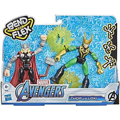 MARVEL THE AVENGERS Marvel Avengers Bend and Flex, flexibele Thor Vs. Loki-figuren, 15 cm, voor kinderen vanaf 4 jaar MARVEL THE AVENGERS Marvel Avengers Bend and Flex, flexibele Thor Vs. Loki-figuren, 15 cm, voor kinderen vanaf 4 jaar