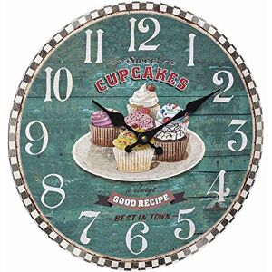 TFA Dostmann 60.3045.13 Vintage analoge wandklok met cupcake motief retro design diameter 33 cm groen (L) 337 x (B) 41 x (H) 337 mm TFA Dostmann 60.3045.13 Vintage analoge wandklok met cupcake motief retro design diameter 33 cm groen (L) 337 x (B) 41 x (H) 337 mm