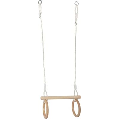 small foot 11909 Trapeze w/houten gymnastiekringen, voor montage op schommel of klimuitrusting, voor kinderen van 3 jaar speelgoed small foot 11909 Trapeze w/houten gymnastiekringen, voor montage op schommel of klimuitrusting, voor kinderen van 3 jaar speelgoed