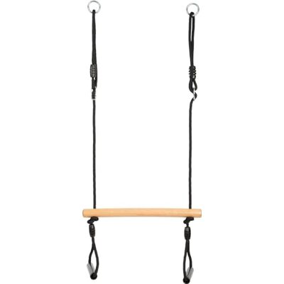 small foot trapezoïde swing with gymnastic rings "Black Line", sturdy wood swing for children & adults, aged 3 and up, 12409 small foot trapezoïde swing with gymnastic rings "Black Line", sturdy wood swing for children & adults, aged 3 and up, 12409