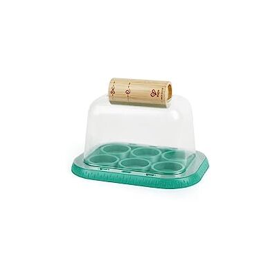 Hape Tuinbroeikas kweekset voor je eigen planten voor kinderen met kunststof vorm voor de productie van vazen van papier voor het zaaien, 4 jaar en meer, E5580 Hape Tuinbroeikas kweekset voor je eigen planten voor kinderen met kunststof vorm voor de productie van vazen van papier voor het zaaien, 4 jaar en meer, E5580