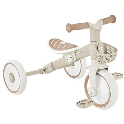 Globber Learning Trike 2-in-1 Plus Eco driewieler en loopfiets voor kinderen, 8/7 inch, in hoogte verstelbaar TPR-zadel, taupe Globber Learning Trike 2-in-1 Plus Eco driewieler en loopfiets voor kinderen, 8/7 inch, in hoogte verstelbaar TPR-zadel, taupe