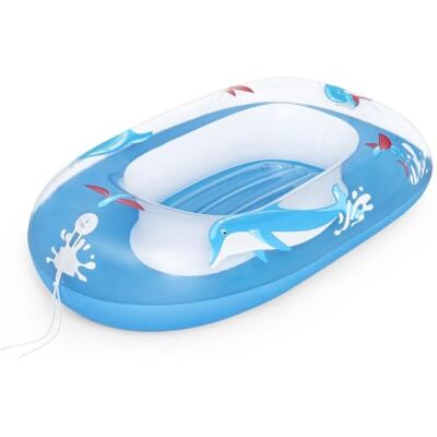 Bestway FLOATIN' FRIENDS™ Opblaasbare kinderboot, 102 x 69 cm, 3 jaar en +, 45 kg, blauw Bestway FLOATIN' FRIENDS™ Opblaasbare kinderboot, 102 x 69 cm, 3 jaar en +, 45 kg, blauw