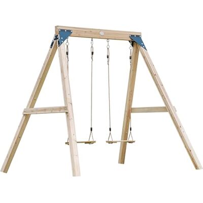 AXI Yuna Dubbele schommel van bruin hout – Fsc hout – vrijstaande schommel met 2 houten schommelstoelen – portiek voor kinderen AXI Yuna Dubbele schommel van bruin hout – Fsc hout – vrijstaande schommel met 2 houten schommelstoelen – portiek voor kinderen