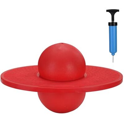 Relaxdays POGO Springbal voor kinderen, tot 100 kg, met plaat, evenwichtsbal, 25 x 39 x 28 cm (h x b x d), rood Relaxdays POGO Springbal voor kinderen, tot 100 kg, met plaat, evenwichtsbal, 25 x 39 x 28 cm (h x b x d), rood