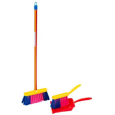 Klein Theo 6025 3-delige kleurrijke bezemset met bezem, bezem en schep, speelgoed voor kinderen vanaf 3 jaar Klein Theo 6025 3-delige kleurrijke bezemset met bezem, bezem en schep, speelgoed voor kinderen vanaf 3 jaar