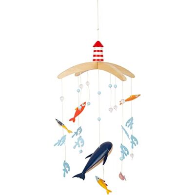 Small Foot Mobile "Big Ocean" gemaakt van hout, 3D mobiel in maritieme look, ideaal voor peuters en baby's, 12290 Small Foot Mobile "Big Ocean" gemaakt van hout, 3D mobiel in maritieme look, ideaal voor peuters en baby's, 12290