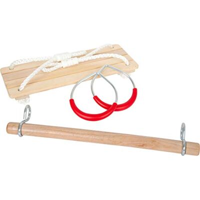small foot 11908 3-in-1 set, met bordschommel, houten trapeze en metalen gymnastiekringen, voor kinderen van 3 jaar speelgoed small foot 11908 3-in-1 set, met bordschommel, houten trapeze en metalen gymnastiekringen, voor kinderen van 3 jaar speelgoed