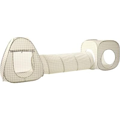 3 Sprouts Tent en tunnelset, speeltent voor kinderen, tunnel, ideaal voor grappige binnenspellen, gingham, beige 3 Sprouts Tent en tunnelset, speeltent voor kinderen, tunnel, ideaal voor grappige binnenspellen, gingham, beige