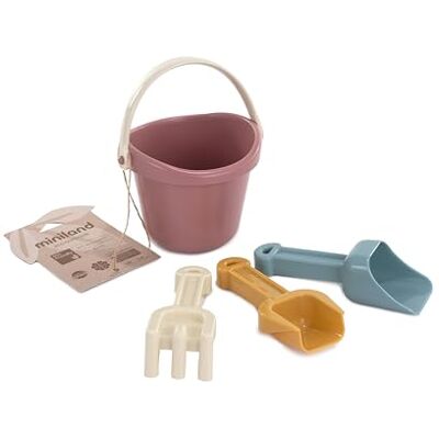 Miniland Eco strandspeelgoedset voor kinderen, zand- en sneeuwspel, emmer + schep + hark (warme babyzandset) Miniland Eco strandspeelgoedset voor kinderen, zand- en sneeuwspel, emmer + schep + hark (warme babyzandset)
