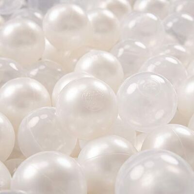 KiddyMoon 100 ∅ 6 cm Kleurrijke plastic ballen voor zwembad, voor baby‘s en kinderen, gemaakt in de EU, parel/grijs/roze KiddyMoon 100 ∅ 6 cm Kleurrijke plastic ballen voor zwembad, voor baby‘s en kinderen, gemaakt in de EU, parel/grijs/roze