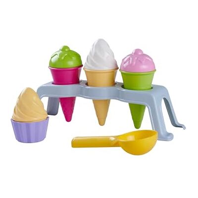 Simba Set van 10 zandspeelgoed met ijshoorntjes, bekers, ijsballen en draagtas, voor het strand of de zandbak, geschikt voor meisjes en jongens vanaf 3 jaar Simba Set van 10 zandspeelgoed met ijshoorntjes, bekers, ijsballen en draagtas, voor het strand of de zandbak, geschikt voor meisjes en jongens vanaf 3 jaar