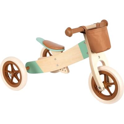 small foot Balance bike and driewieler maxi karamel bruin, hoogte verstelbaar houten wiel, voor kinderen vanaf 12 maanden, 12498 small foot Balance bike and driewieler maxi karamel bruin, hoogte verstelbaar houten wiel, voor kinderen vanaf 12 maanden, 12498