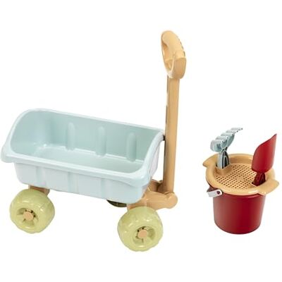 Klein Theo 7687 Trolley met emmer, robuuste wagen, met zandbakspeelgoed, gerecyclede kunststof, uv-bescherming, speelgoed voor kinderen vanaf 18 maanden Klein Theo 7687 Trolley met emmer, robuuste wagen, met zandbakspeelgoed, gerecyclede kunststof, uv-bescherming, speelgoed voor kinderen vanaf 18 maanden