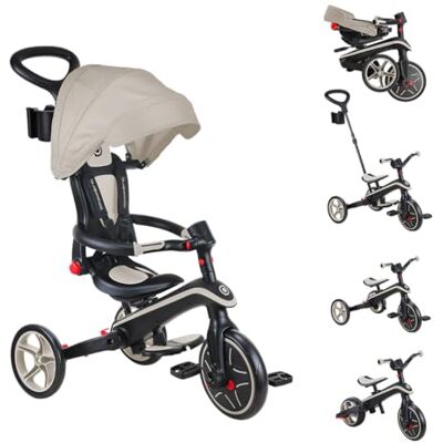 Globber Explorer 4-in-1 driewieler Opvouwbare en schaalbare driewieler als loopfiets voor peuters van 10 maanden tot 5 jaar Taupe Globber Explorer 4-in-1 driewieler Opvouwbare en schaalbare driewieler als loopfiets voor peuters van 10 maanden tot 5 jaar Taupe