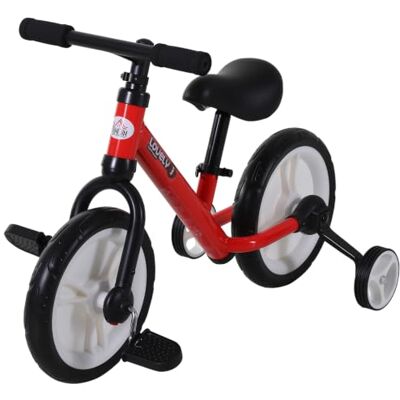 HOMCOM Vélo Enfant Draisienne 2 en 1 Roues 12" Enfants 2-5 Ans Acier Roulettes et Pédales Amovibles, Hauteur Selle Réglable HOMCOM Vélo Enfant Draisienne 2 en 1 Roues 12" Enfants 2-5 Ans Acier Roulettes et Pédales Amovibles, Hauteur Selle Réglable