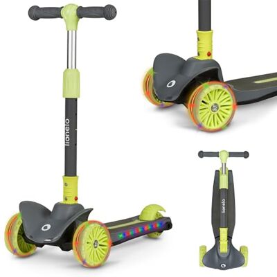 Lionelo Timmy Kinderstep met 3 led-wielen, verstelbaar stuur, 64-76 cm, antislip platform, stabiele schokdemper, veilige achterrem, duurzame constructie, opvouwbaar en licht, vanaf 3 jaar, 50 kg Lionelo Timmy Kinderstep met 3 led-wielen, verstelbaar stuur, 64-76 cm, antislip platform, stabiele schokdemper, veilige achterrem, duurzame constructie, opvouwbaar en licht, vanaf 3 jaar, 50 kg