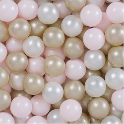 MISIOO Ballenbadballen, 300 stuks, diameter van 6 cm, ballen van 100% polyethyleen met lage dichtheid, lichtroze/parel/goud, perfect om veilig te spelen in de slaapkamer MISIOO Ballenbadballen, 300 stuks, diameter van 6 cm, ballen van 100% polyethyleen met lage dichtheid, lichtroze/parel/goud, perfect om veilig te spelen in de slaapkamer