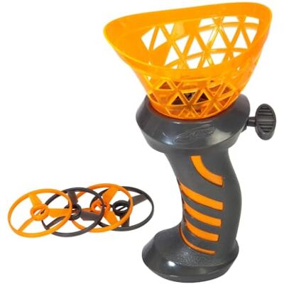 Simba Disc Touwwerper met 4 kleurrijke vliegende schijven, actiespeelgoed met Try-Me-functie, 17 cm hoog, voor kinderen vanaf 3 jaar Simba Disc Touwwerper met 4 kleurrijke vliegende schijven, actiespeelgoed met Try-Me-functie, 17 cm hoog, voor kinderen vanaf 3 jaar