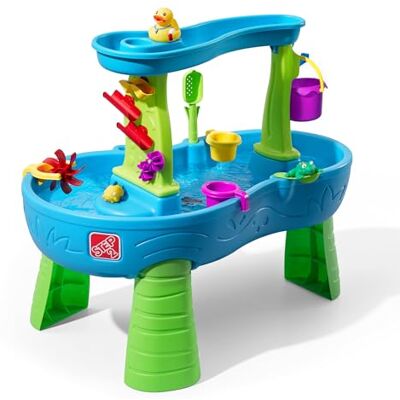 Step2 Rain Shower Splash Watertafel met 13 accessoires, blauw en groen, waterspeltafel, activiteitstafel voor de tuin, activiteitentafel, watertafel voor buiten Step2 Rain Shower Splash Watertafel met 13 accessoires, blauw en groen, waterspeltafel, activiteitstafel voor de tuin, activiteitentafel, watertafel voor buiten