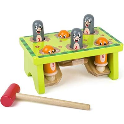 small foot wooden mole knocking bank, robust knocking toy, from 18 months, 11162 small foot wooden mole knocking bank, robust knocking toy, from 18 months, 11162