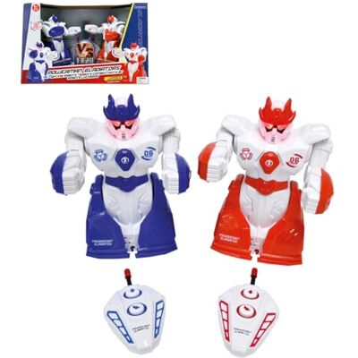 Lexibook , Powerman Gladiators Robot de combat télécommandé, mode de combat à duel, 5 coups avant le K.O., effets sonores et lumineux, bleu/rouge, ROBDUOLXB Lexibook , Powerman Gladiators Robot de combat télécommandé, mode de combat à duel, 5 coups avant le K.O., effets sonores et lumineux, bleu/rouge, ROBDUOLXB