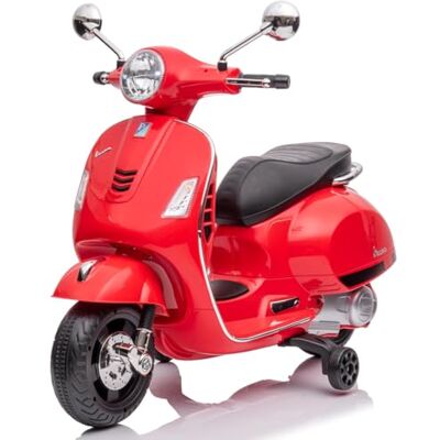Sun Vespa Elektrische motorfiets voor kinderen met wielen en zitting van kunststof, MP3-speler, AUX-aansluiting, microSD-USD (rood, zonder koffer) Sun Vespa Elektrische motorfiets voor kinderen met wielen en zitting van kunststof, MP3-speler, AUX-aansluiting, microSD-USD (rood, zonder koffer)
