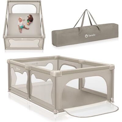 Lionelo WILLOW Opvouwbare box voor baby's, grote ruimte, 127 x 187 x 68 cm Van 0 tot 48 maanden, box met ademend net, 2 zijdelingse ingangen met ritssluiting Lionelo WILLOW Opvouwbare box voor baby's, grote ruimte, 127 x 187 x 68 cm Van 0 tot 48 maanden, box met ademend net, 2 zijdelingse ingangen met ritssluiting