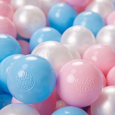 KiddyMoon 200/6Cm ∅ Kleurrijke Plastic Ballen Voor Zwembad Kinderen Baby Made In EU, Baby Blauw/Poederroze/Parel KiddyMoon 200/6Cm ∅ Kleurrijke Plastic Ballen Voor Zwembad Kinderen Baby Made In EU, Baby Blauw/Poederroze/Parel
