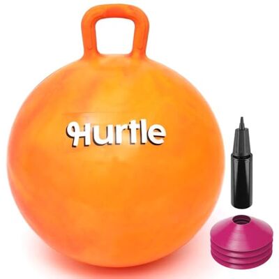 Hurtle Springbal 20 Inch met Stevige Handgreep, Pomp en Pionnen voor Balans, Coördinatie en Actief Binnen- en Buitenspelen, Roze Marmer Hurtle Springbal 20 Inch met Stevige Handgreep, Pomp en Pionnen voor Balans, Coördinatie en Actief Binnen- en Buitenspelen, Roze Marmer