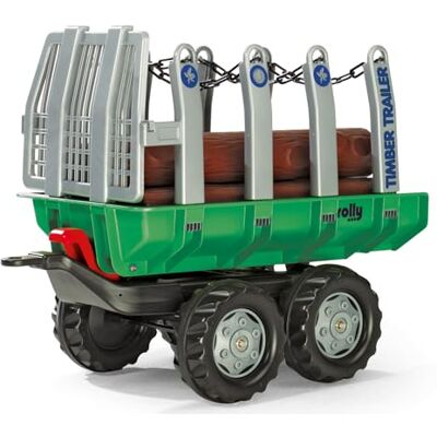 ROLLY TOYS RollyTimber 122158 aanhanger voor kinderen van 3 tot 10 jaar, tweeassige aanhanger, kantelaanhanger met houten stammen ROLLY TOYS RollyTimber 122158 aanhanger voor kinderen van 3 tot 10 jaar, tweeassige aanhanger, kantelaanhanger met houten stammen