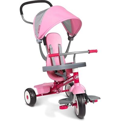 Radio Flyer 4-in-1 driewieler, roze driewieler voor peuters van 1 tot 5 jaar Radio Flyer 4-in-1 driewieler, roze driewieler voor peuters van 1 tot 5 jaar