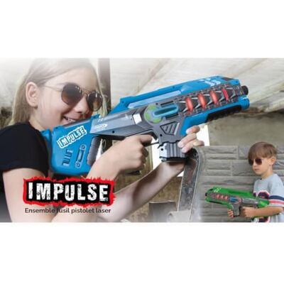 Jamara Impulse Laser Gun Rifle Set Blauw/Groen Jamara Impulse Laser Gun Rifle Set Blauw/Groen