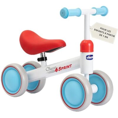 Chicco Ride-ON Vierwieler zonder pedalen, loopfiets voor kinderen, zacht rijden, rubberen wielen, zachte antislip zitting, antislip handgrepen, 1-3 jaar, max 20 kg, wit Chicco Ride-ON Vierwieler zonder pedalen, loopfiets voor kinderen, zacht rijden, rubberen wielen, zachte antislip zitting, antislip handgrepen, 1-3 jaar, max 20 kg, wit