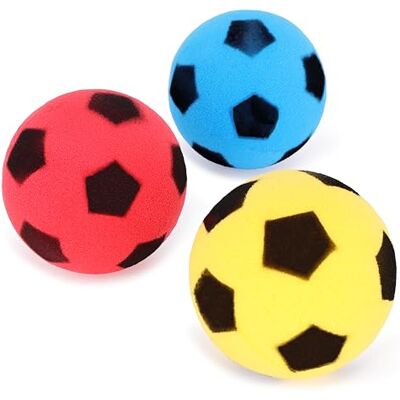 Toyland Set van 3 kleurrijke mini-ballen van zacht schuim, 7,5 cm (3 inch), strandspellen, zomer, sport, binnen en buiten Toyland Set van 3 kleurrijke mini-ballen van zacht schuim, 7,5 cm (3 inch), strandspellen, zomer, sport, binnen en buiten